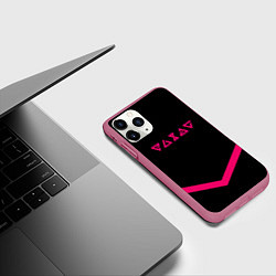 Чехол iPhone 11 Pro матовый Ведьмак символы, цвет: 3D-малиновый — фото 2