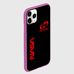 Чехол iPhone 11 Pro матовый Nasa space red logo, цвет: 3D-фиолетовый — фото 2