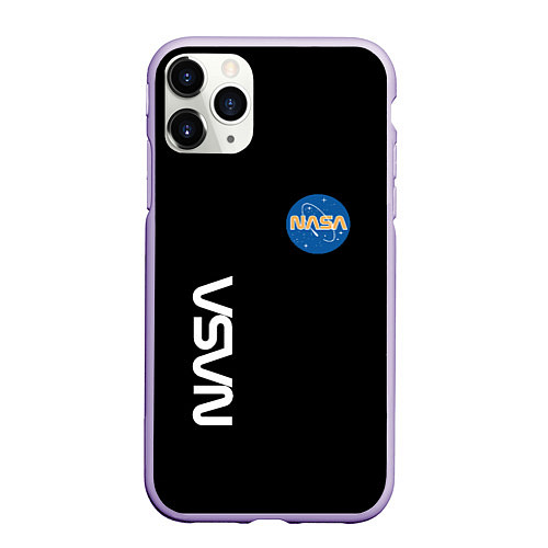 Чехол iPhone 11 Pro матовый NASA logo usa space / 3D-Светло-сиреневый – фото 1