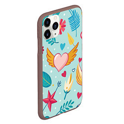 Чехол iPhone 11 Pro матовый Сердечко с крылышками, цвет: 3D-коричневый — фото 2