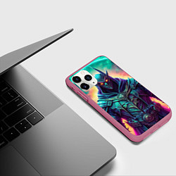 Чехол iPhone 11 Pro матовый Elden Ring рыцарь в черном, цвет: 3D-малиновый — фото 2