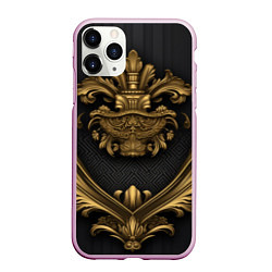 Чехол iPhone 11 Pro матовый Золотая корона с узорами