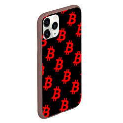 Чехол iPhone 11 Pro матовый Bitcoin red logo money, цвет: 3D-коричневый — фото 2