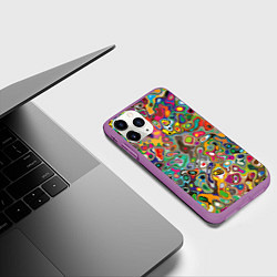 Чехол iPhone 11 Pro матовый Абстрактные пятна, цвет: 3D-фиолетовый — фото 2