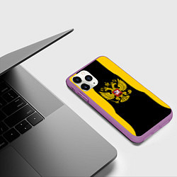 Чехол iPhone 11 Pro матовый Имперская Россия краски герб, цвет: 3D-фиолетовый — фото 2