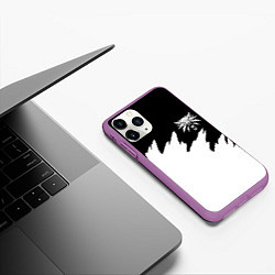 Чехол iPhone 11 Pro матовый Ведьмак белое лого краски, цвет: 3D-фиолетовый — фото 2