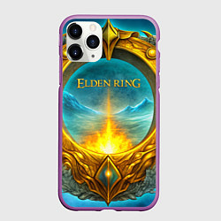 Чехол iPhone 11 Pro матовый Elden Ring золотое кольцо и зимний холод, цвет: 3D-фиолетовый