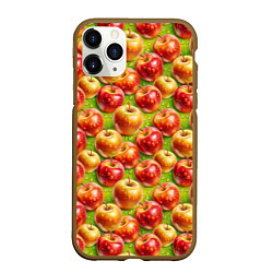 Чехол iPhone 11 Pro матовый Вкусные яблоки паттерн