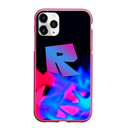 Чехол iPhone 11 Pro матовый Roblox neon flame