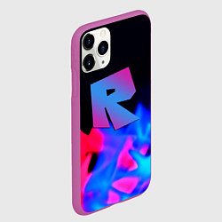 Чехол iPhone 11 Pro матовый Roblox neon flame, цвет: 3D-фиолетовый — фото 2