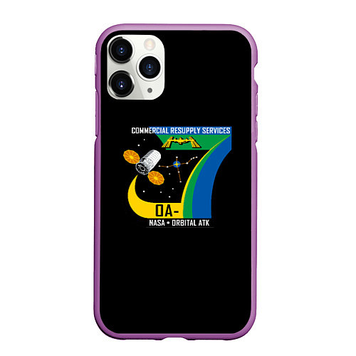 Чехол iPhone 11 Pro матовый Nasa space logo usa / 3D-Фиолетовый – фото 1