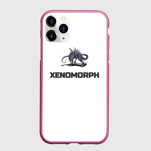 Чехол iPhone 11 Pro матовый Чужой xenomorph / 3D-Малиновый – фото 1