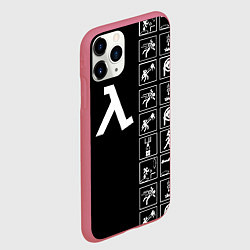 Чехол iPhone 11 Pro матовый Half life pattern game, цвет: 3D-малиновый — фото 2