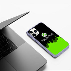 Чехол iPhone 11 Pro матовый Xbox green fire, цвет: 3D-светло-сиреневый — фото 2