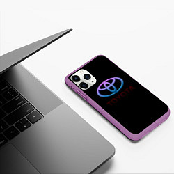 Чехол iPhone 11 Pro матовый Toyota neon steel, цвет: 3D-фиолетовый — фото 2