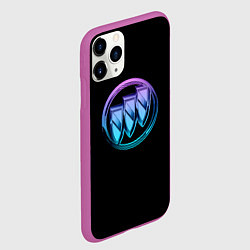 Чехол iPhone 11 Pro матовый Buick logo neon, цвет: 3D-фиолетовый — фото 2