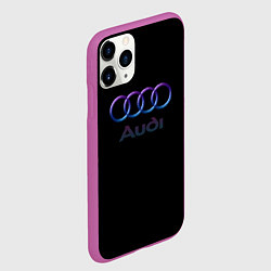 Чехол iPhone 11 Pro матовый Audi neon logo, цвет: 3D-фиолетовый — фото 2
