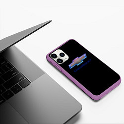 Чехол iPhone 11 Pro матовый Chevrolet logo neon, цвет: 3D-фиолетовый — фото 2