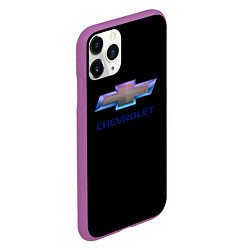 Чехол iPhone 11 Pro матовый Chevrolet logo neon, цвет: 3D-фиолетовый — фото 2