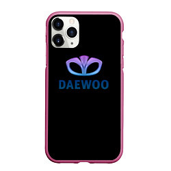 Чехол iPhone 11 Pro матовый Daewoo logo neon, цвет: 3D-малиновый