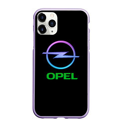 Чехол iPhone 11 Pro матовый Opel auto neon, цвет: 3D-светло-сиреневый