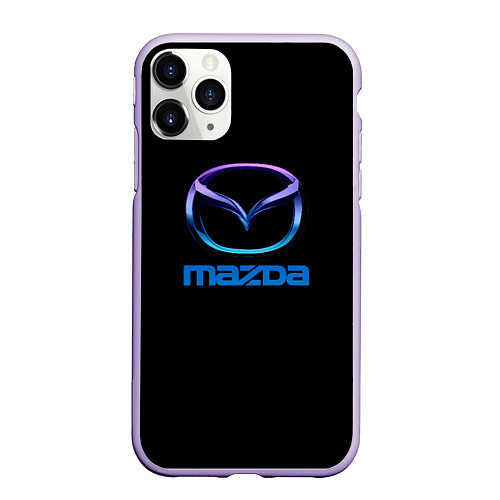 Чехол iPhone 11 Pro матовый Mazda neon logo / 3D-Светло-сиреневый – фото 1