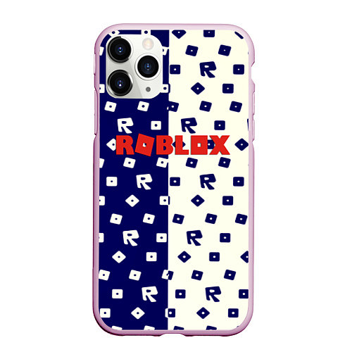 Чехол iPhone 11 Pro матовый Roblox pattern / 3D-Розовый – фото 1