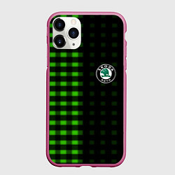 Чехол iPhone 11 Pro матовый Skoda pattern geometry