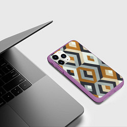 Чехол iPhone 11 Pro матовый Ромбы эскада, цвет: 3D-фиолетовый — фото 2