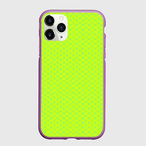 Чехол iPhone 11 Pro матовый Неоновый паттерн тонких линий / 3D-Фиолетовый – фото 1