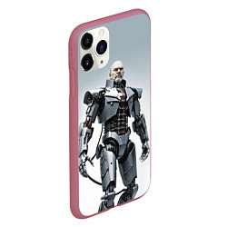 Чехол iPhone 11 Pro матовый Cyber Lenin - ai art, цвет: 3D-малиновый — фото 2