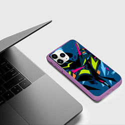 Чехол iPhone 11 Pro матовый Настоящая абстракция, цвет: 3D-фиолетовый — фото 2