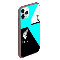 Чехол iPhone 11 Pro матовый Juventus x Liverpool geometry, цвет: 3D-коричневый — фото 2