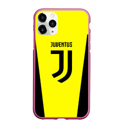 Чехол iPhone 11 Pro матовый Juventus sport geometry yellow, цвет: 3D-малиновый