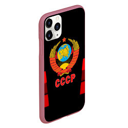 Чехол iPhone 11 Pro матовый СССР геометрия красный, цвет: 3D-малиновый — фото 2