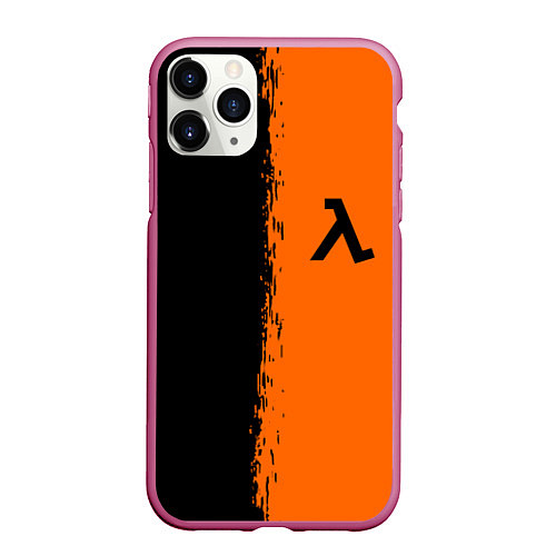 Чехол iPhone 11 Pro матовый Half life краски оранж / 3D-Малиновый – фото 1