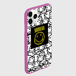 Чехол iPhone 11 Pro матовый Nirvana rock pattern, цвет: 3D-фиолетовый — фото 2