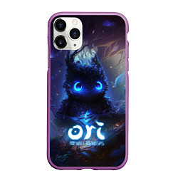 Чехол iPhone 11 Pro матовый Ori сова в слепом лесу, цвет: 3D-фиолетовый