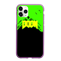 Чехол iPhone 11 Pro матовый Doom кислотное лого, цвет: 3D-фиолетовый