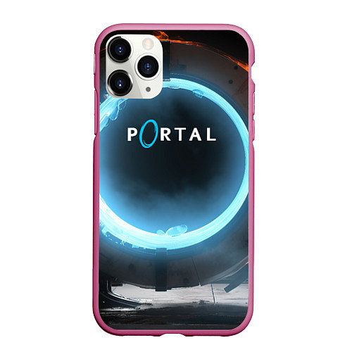 Чехол iPhone 11 Pro матовый Portal logo game / 3D-Малиновый – фото 1