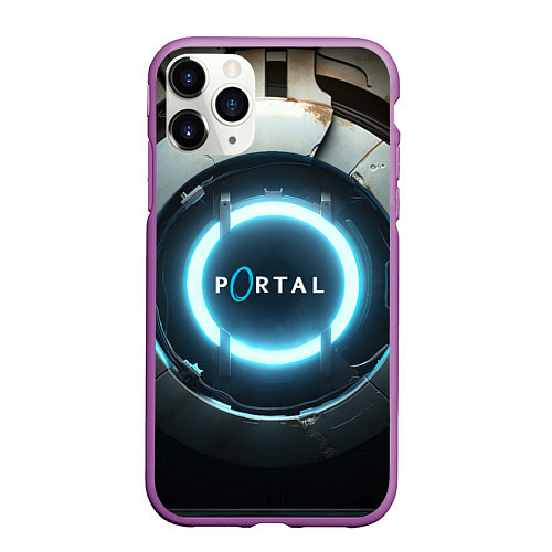 Чехол iPhone 11 Pro матовый Portal logo game / 3D-Фиолетовый – фото 1