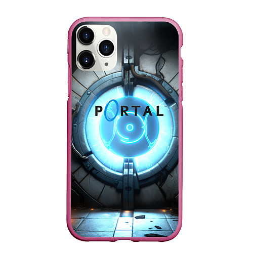 Чехол iPhone 11 Pro матовый Portal logo game / 3D-Малиновый – фото 1