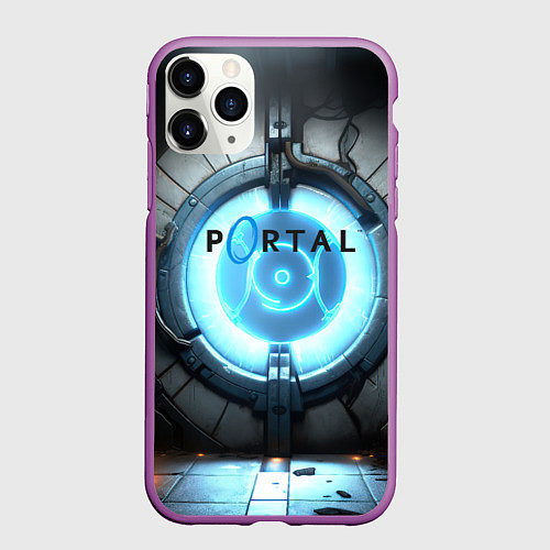 Чехол iPhone 11 Pro матовый Portal logo game / 3D-Фиолетовый – фото 1