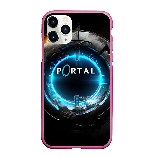 Чехол iPhone 11 Pro матовый Portal логотип игры / 3D-Малиновый – фото 1