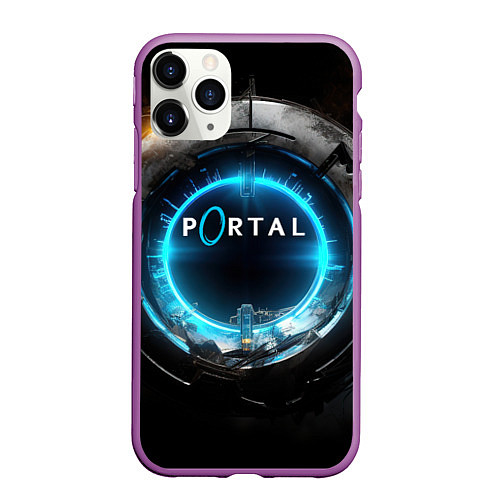 Чехол iPhone 11 Pro матовый Portal логотип игры / 3D-Фиолетовый – фото 1