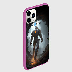 Чехол iPhone 11 Pro матовый Персонаж в портале, цвет: 3D-фиолетовый — фото 2