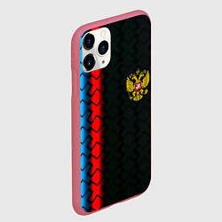 Чехол iPhone 11 Pro матовый Россия спорт герб, цвет: 3D-малиновый — фото 2