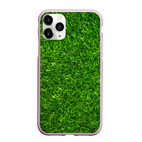 Чехол iPhone 11 Pro матовый Текстура газона / 3D-Розовый – фото 1