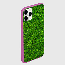 Чехол iPhone 11 Pro матовый Текстура газона, цвет: 3D-фиолетовый — фото 2