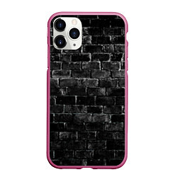 Чехол iPhone 11 Pro матовый Текстура темного кирпича, цвет: 3D-малиновый